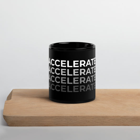 Accelerate Black Glossy Mug