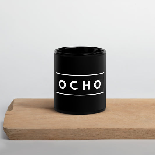 Ocho Black Glossy Mug