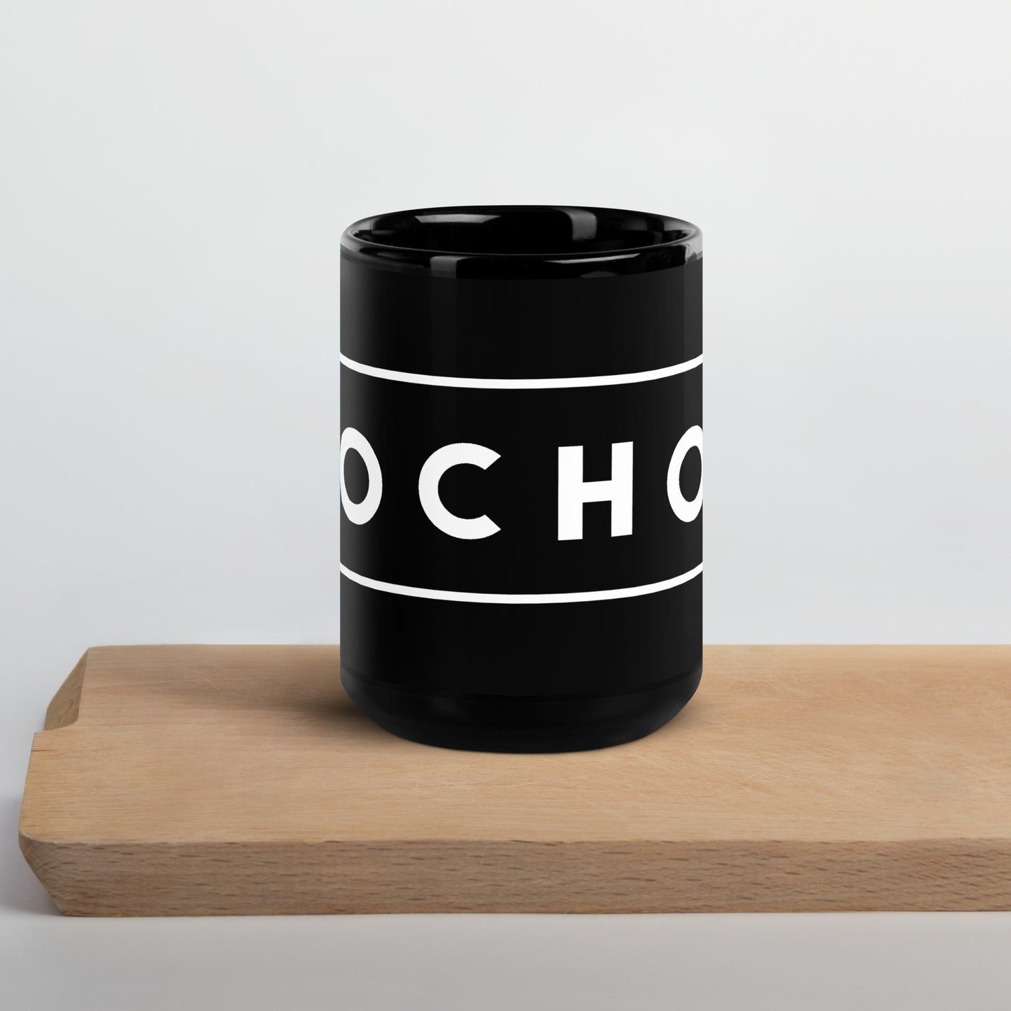 Ocho Black Glossy Mug