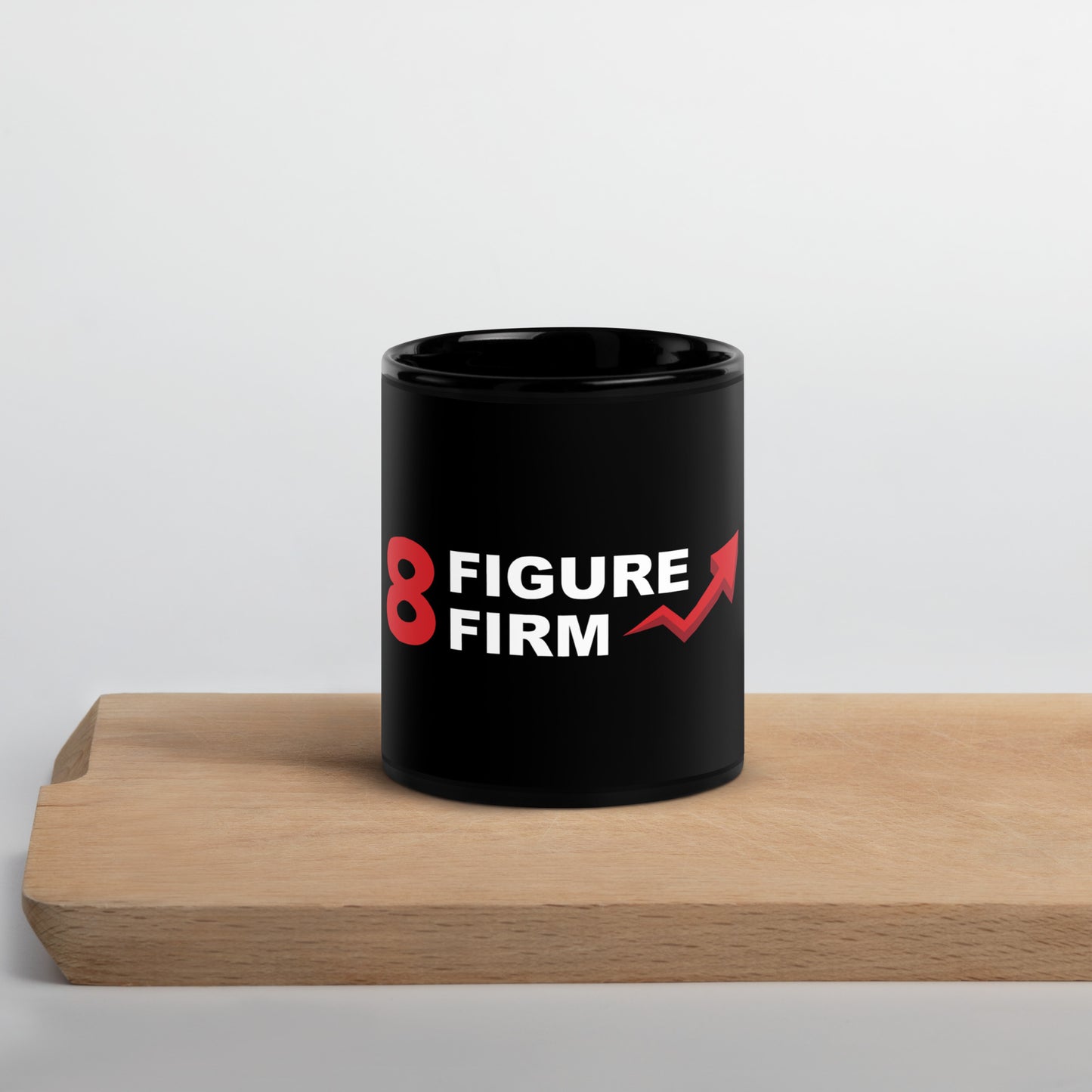 8 Figure Firm Black Glossy Mug